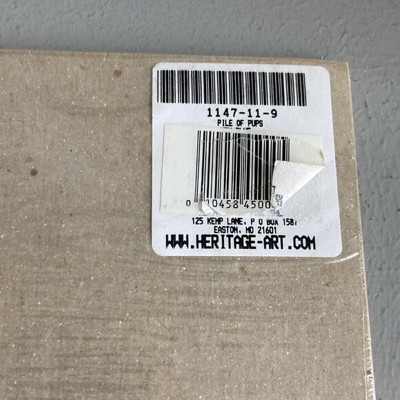 Carole Bourdo "Pile Of Pups" Vtg Signed In Plate Native American Wolf LG Print - Picture 9 of 9